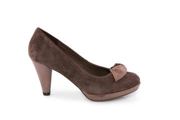 Brown isolated suede shoe