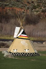 Papier Peint photo Lavable Indiens Habitation amérindienne dans le Wyoming