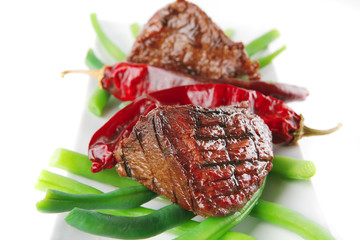 roast fillet mignon with peppers