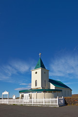 Church in Reykjahlid, near Myvatn Lake, Iceland