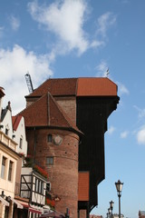 Fototapeta na wymiar Gdańsk żuraw znanym obiektem w Polsce w Europie Wschodniej