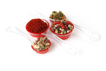 pepper in spoon isolated