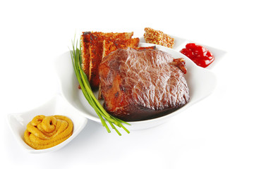 meat and bread with spices