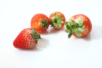 Strawberries on white background