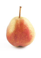Ripe pear on white