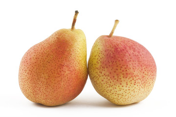 Pears on white background