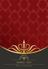 Vintage background golden frame with copy space vector