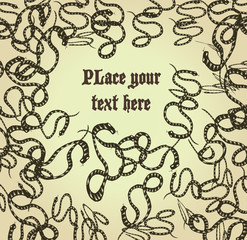 Snake vector background with copy space