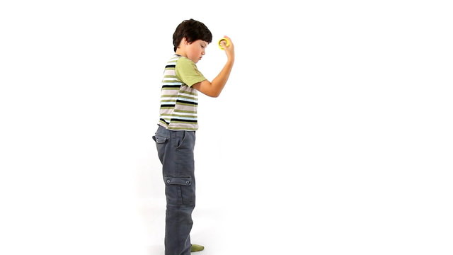 Boy with yo-yo, isolated