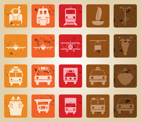 transportation icons set