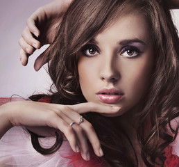 Portrait of a young brunette