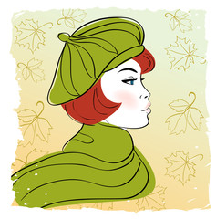 Girl in autumn hat