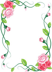 Greeting floral rose card