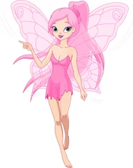 Wall murals Fairies and elves Cute pink  fairy pointing