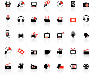 Media icons set