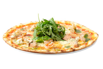 pizza on a white background