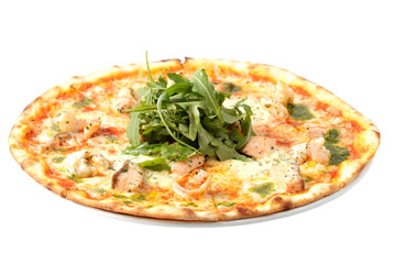 pizza on a white background