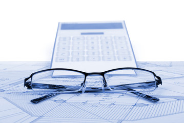 calculator on blueprint