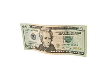 Obraz na płótnie Canvas Dolar dwadzieścia banknot