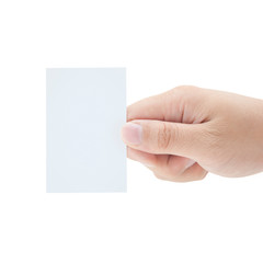 Fototapeta premium Blank Business Card In Hand