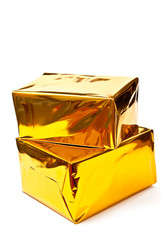 Golden gifts boxes