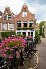 Keuken spatwand met foto amsterdamse tiny houses Jordaan © twixx