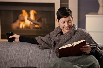 Woman with hot drink