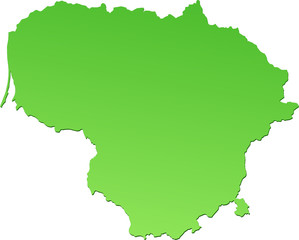 Carte de la Lituanie verte (détouré)