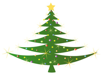 Christmas tree, object white isolated