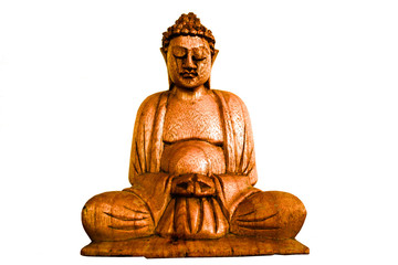 Wooden Zen Buddha Figure