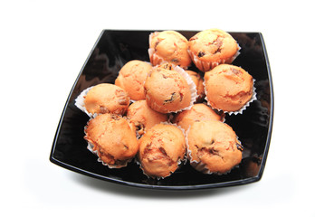 Bowl full of delicious muffins with sugar - sweet food