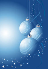 Christmas decoration with blue baubles