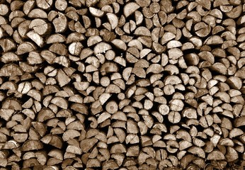 Texture of stacked firewood