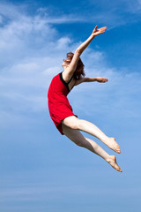 Fototapeta premium Sprung in die Zukunft