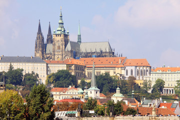 Prague gothic Castle above River Vltava