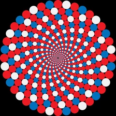 Badkamer foto achterwand Psychedelisch roterende ballen. optische illusie