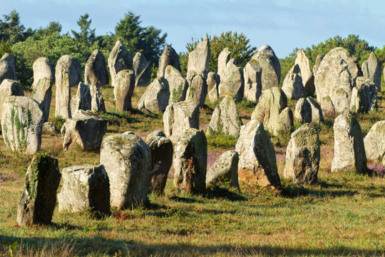 carnac monoliths in brittany, france