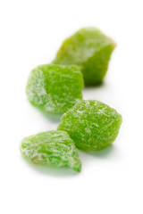 Candied fruit isolated on white background