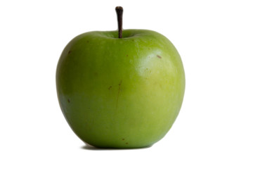 Green Apple on White Background