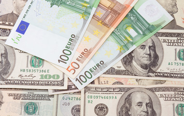 background from dollars and euros
