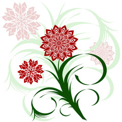Vector illustration of a floral ornament on white background