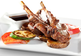Lamb Chops and Vegetables
