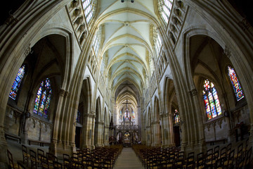 Fototapeta premium interior of basilica Notre-Dame-de-l´Eoine, L'Epine, Champagne,