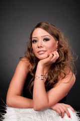 Naklejka premium Close-up portrait of elegance glamour woman