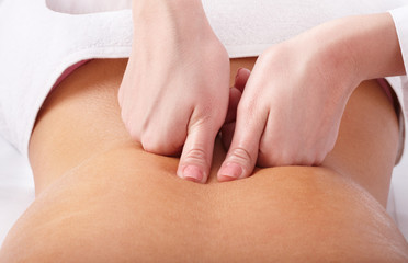 Massage of back. Spa resort.