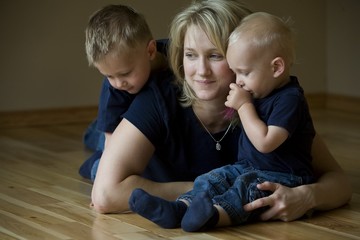 Mother And Two Sons