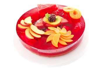 jelly cake and peach