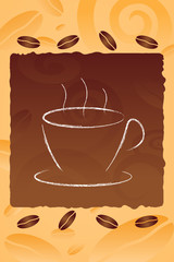 coffee mug on cofee bean background
