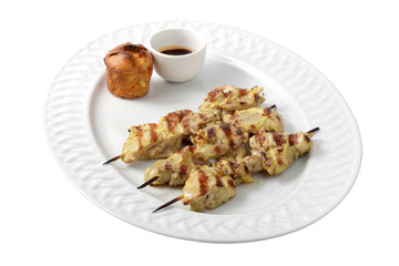 meat on a white plate