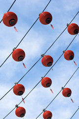 Series of red lanterns Chinese New Year